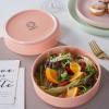 imageStone lain Stella Pasta Bowl 6Piece Set Round Porcelain Lime GreenPeach