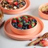 imageStone lain Stella Pasta Bowl 6Piece Set Round Porcelain Lime GreenPeach