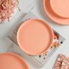 imageStone lain Stella Pasta Bowl 6Piece Set Round Porcelain Lime GreenPeach