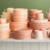 imageStone lain Stella Pasta Bowl 6Piece Set Round Porcelain Lime GreenPeach