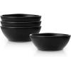 imageStone lain Weave Stoneware Dish Set 4 Bowls Abigael  GrayAbigael  Black