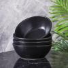 imageStone lain Weave Stoneware Dish Set 4 Bowls Abigael  GrayAbigael  Black