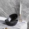 imageStone lain Weave Stoneware Dish Set 4 Bowls Abigael  GrayAbigael  Black