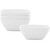 imageStone lain Weave Stoneware Dish Set 4 Bowls Abigael  GrayOlivia  White