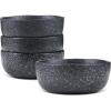 imageStone Lain Stoneware Dish Set 4 Mugs Albie  Speckled WhiteTom  Black and White