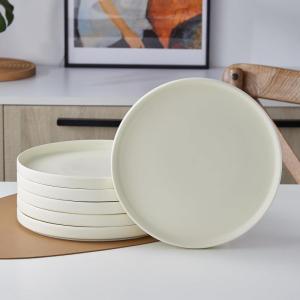 imageStone lain Stella Pasta Bowl 6Piece Set Round Porcelain Lime GreenCream