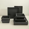 imageStone Lain 24 Pieces Stoneware Square Dinnerware Set Black MatteBlack