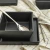 imageStone Lain 24 Pieces Stoneware Square Dinnerware Set Black MatteBlack