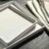 imageStone Lain 24 Pieces Stoneware Square Dinnerware Set Black MatteWhite