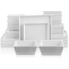 imageStone Lain 24 Pieces Stoneware Square Dinnerware Set Black MatteWhite