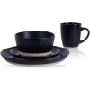 imageStone Lain Albie 32Piece Dinnerware Set Stoneware White SpeckledBlack