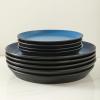 imageStone Lain Albie 32Piece Dinnerware Set Stoneware White SpeckledBlue and Black