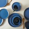 imageStone Lain Albie 32Piece Dinnerware Set Stoneware White SpeckledBlue and Black