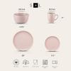 imageStone Lain Albie 32Piece Dinnerware Set Stoneware White SpeckledPink