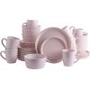 imageStone Lain Albie 32Piece Dinnerware Set Stoneware White SpeckledPink