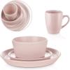 imageStone Lain Albie 32Piece Dinnerware Set Stoneware White SpeckledPink