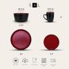 imageStone Lain Albie 32Piece Dinnerware Set Stoneware White SpeckledRed and Black