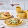 imageStone Lain Albie 32Piece Dinnerware Set Stoneware White SpeckledYellow