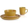 imageStone Lain Albie 32Piece Dinnerware Set Stoneware White SpeckledYellow