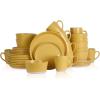 imageStone Lain Albie 32Piece Dinnerware Set Stoneware White SpeckledYellow
