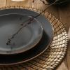 imageStone Lain Brasa Modern Stoneware 32 Piece Dinnerware Sets Plates and bowls Sets Dish Set for 8 GreenBlack