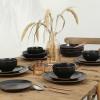 imageStone Lain Brasa Modern Stoneware 32 Piece Dinnerware Sets Plates and bowls Sets Dish Set for 8 GreenBlack