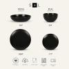 imageStone Lain Brasa Modern Stoneware 32 Piece Dinnerware Sets Plates and bowls Sets Dish Set for 8 GreenBlack