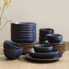 imageStone Lain Brasa Modern Stoneware 32 Piece Dinnerware Sets Plates and bowls Sets Dish Set for 8 GreenBlue