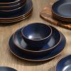 imageStone Lain Brasa Modern Stoneware 32 Piece Dinnerware Sets Plates and bowls Sets Dish Set for 8 GreenBlue
