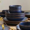 imageStone Lain Brasa Modern Stoneware 32 Piece Dinnerware Sets Plates and bowls Sets Dish Set for 8 GreenBlue