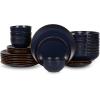 imageStone Lain Brasa Modern Stoneware 32 Piece Dinnerware Sets Plates and bowls Sets Dish Set for 8 GreenBlue