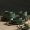 imageStone Lain Brasa Modern Stoneware 32 Piece Dinnerware Sets Plates and bowls Sets Dish Set for 8 GreenGreen