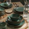 imageStone Lain Brasa Modern Stoneware 32 Piece Dinnerware Sets Plates and bowls Sets Dish Set for 8 GreenGreen