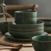 imageStone Lain Brasa Modern Stoneware 32 Piece Dinnerware Sets Plates and bowls Sets Dish Set for 8 GreenGreen