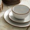imageStone Lain Brasa Modern Stoneware 32 Piece Dinnerware Sets Plates and bowls Sets Dish Set for 8 GreenWhite