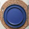 imageStone Lain Celina Modern Stoneware 24Piece Dinnerware Set Dinner and Salad Plates Soup Bowls Dish set for 8 BlueBlue