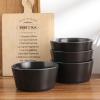 imageStone Lain Celina Modern Stoneware 24Piece Dinnerware Set Dinner and Salad Plates Soup Bowls Dish set for 8 BlueMatte Black