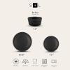 imageStone Lain Celina Modern Stoneware 24Piece Dinnerware Set Dinner and Salad Plates Soup Bowls Dish set for 8 BlueMatte Black