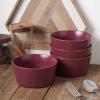 imageStone Lain Celina Modern Stoneware 24Piece Dinnerware Set Dinner and Salad Plates Soup Bowls Dish set for 8 BluePurple