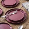 imageStone Lain Celina Modern Stoneware 24Piece Dinnerware Set Dinner and Salad Plates Soup Bowls Dish set for 8 BluePurple