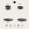 imageStone Lain Celina Stoneware 32Piece Dinnerware Set Cereal and Dinner Bowls GreyGray Matte