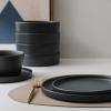 imageStone Lain Celina Stoneware 32Piece Dinnerware Set Cereal and Dinner Bowls GreyGray Matte