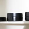 imageStone Lain Celina Stoneware 32Piece Dinnerware Set Cereal and Dinner Bowls GreyMatte Black