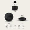 imageStone Lain Celina Stoneware 32Piece Dinnerware Set Cereal and Dinner Bowls GreyMatte Black