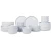 imageStone Lain Celina Stoneware 32Piece Dinnerware Set Cereal and Dinner Bowls GreyWhite