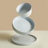 imageStone Lain Celina Stoneware 32Piece Dinnerware Set Cereal and Dinner Bowls GreyWhite