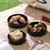 imageStone Lain Celina Stoneware Bowl Set 3Piece Round Serving Bowls Bowls for Kitchen Black