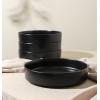 imageStone Lain Celina Stoneware Bowl Set 4Piece Pasta Bowls Bowls for Kitchen BlackBlack