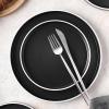 imageStone Lain Coupe Dinnerware Set Service For 4 Black MatteBlack Matte  White Rim