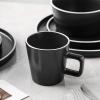 imageStone Lain Coupe Dinnerware Set Service For 4 Black MatteBlack Matte  White Rim